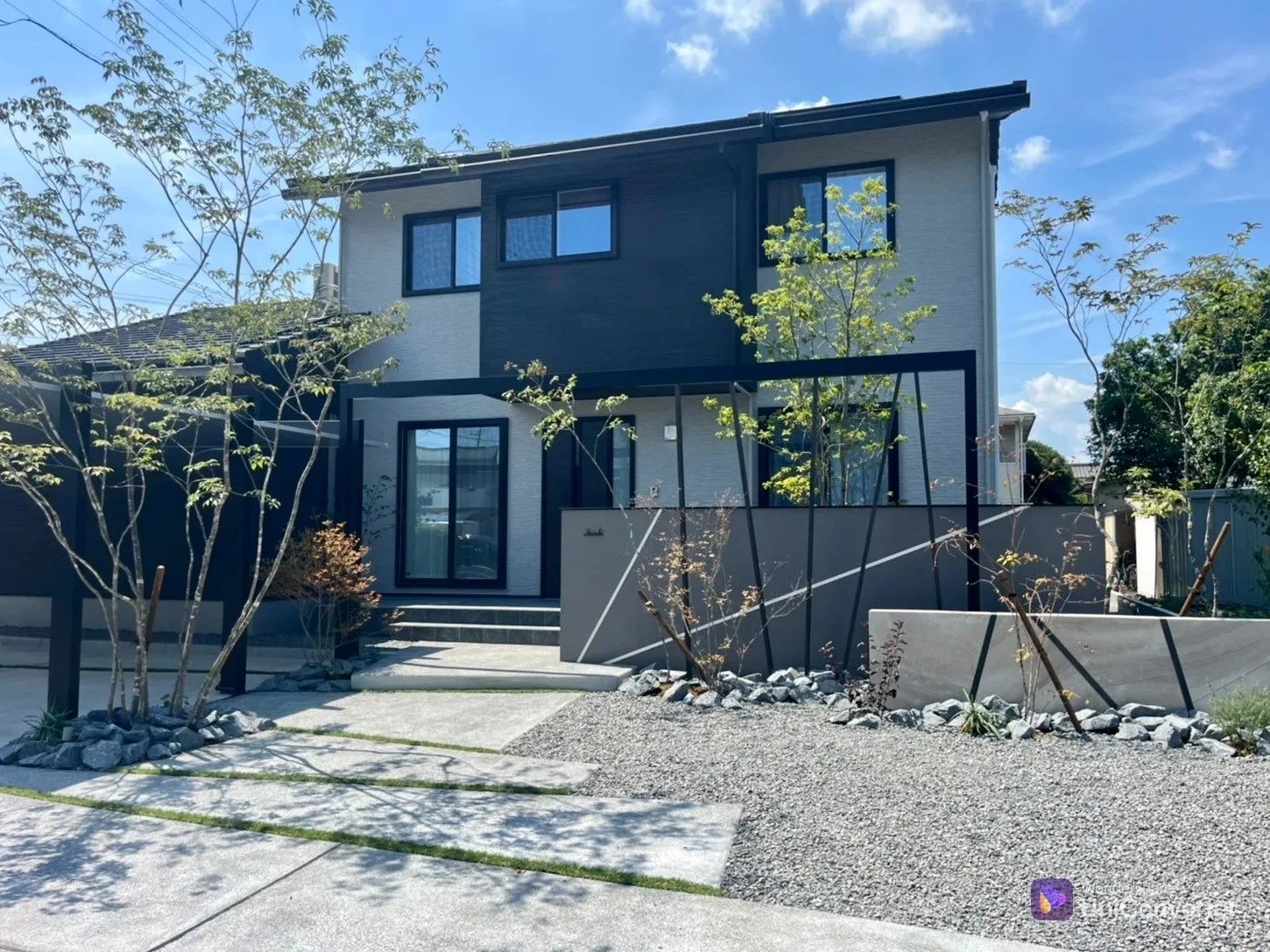 島田市　斜めラインが印象的なモダンエクステリア