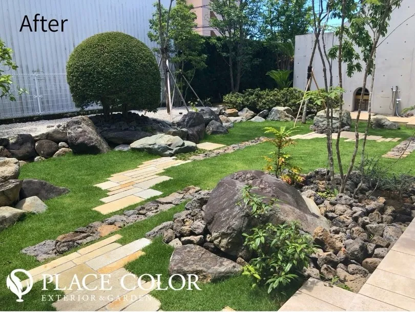 石と緑が調和する庭園リフォーム🌿 